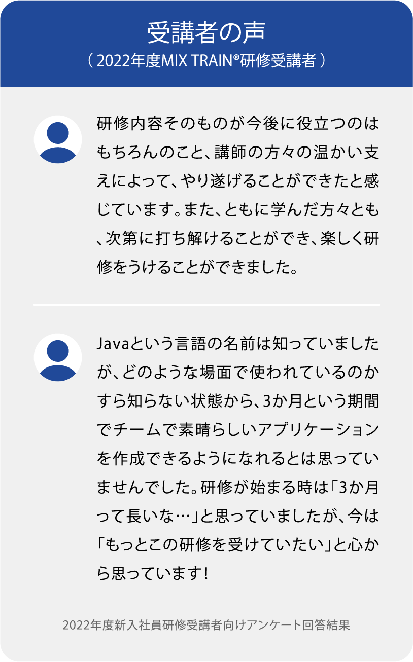 受講者の声 受講者の声